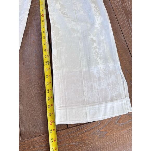 HELLESSY Floral Print Satin Pants in Mint Green Size 4 - Picture 9 of 10